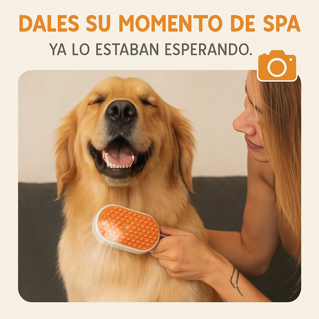 Cepillo de vapor para mascotas 4 en 1